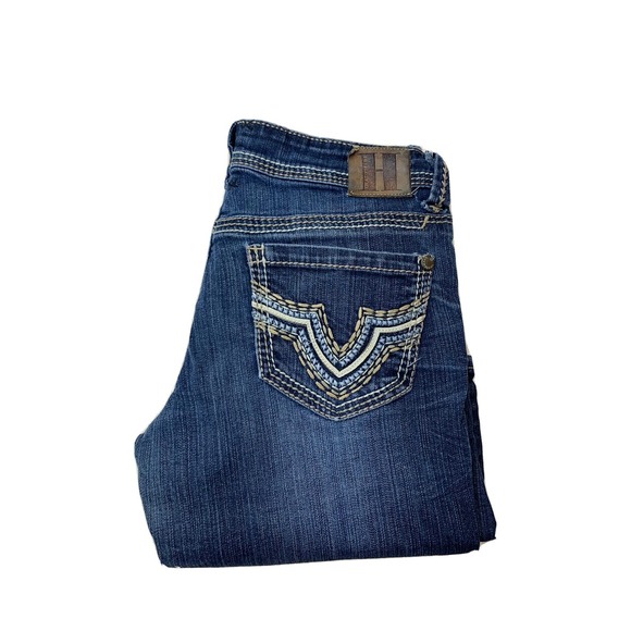 Trademark High Society Slim Flare Leg Women's Size 3/4 27  (29x33 Denim Jeans - Picture 1 of 9